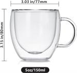 Double-Walled Espresso Cups Set of 2, 5 Oz