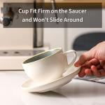 Stackable Green Ceramic Cappuccino Cup Set of 4