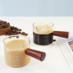 Double Spouts Milk Pitcher Set with Wood Handles