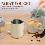 Amrules 12oz Milk Frothing Pitcher with Scale