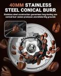 AMZCHEF Burr Coffee Grinder with 48 Settings