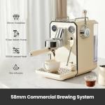 Owl 15 Bar Semi-Automatic Espresso Machine, Ivory