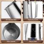 600ml Stainless Steel Milk Frothing Pitcher with Thermometer