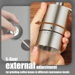 EZLucky Portable Manual Coffee Grinder with Adjustable Settings