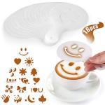 Zulay Kitchen 16-Piece Latte Art Stencil Set