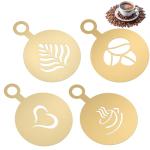 Gold Stainless Coffee Stencils for Latte Art
