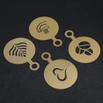 Gold Stainless Coffee Stencils for Latte Art