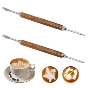 Stainless Steel Latte Art Pen with Wood Handle