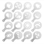 16 Pcs Latte Art Stencils for Coffee Decorating