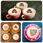 Gold Stainless Coffee Stencils for Latte Art