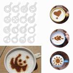16 Pcs Latte Art Stencils for Coffee Decorating