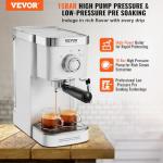 VEVOR Semi-Automatic Espresso Machine with Frother
