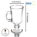 Irish Coffee Glass Mugs Set of 2 7.75 oz