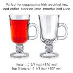 Irish Coffee Glass Mugs Set of 2 7.75 oz