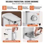 VEVOR Semi-Automatic Espresso Machine with Frother