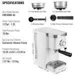 VEVOR Semi-Automatic Espresso Machine with Frother