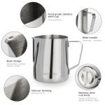 Stainless Steel Milk Frothing Pitcher, 12 Oz