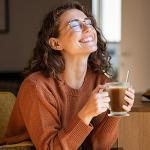 Mfacoy Set of 4 Clear Glass Coffee Mugs