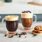 Mfacoy Set of 4 Clear Glass Coffee Mugs