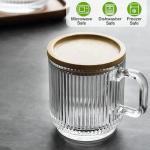 Mfacoy 2 Pack Clear Glass Coffee Mugs