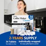 Coffee Machine Cleaner & Descaler Tablets - 34 Pack