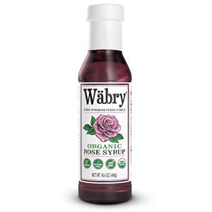 Wäbry Organic Rose Syrup – 16.4oz (468g), Natural Coffee Syrup, Perfect for Lattes, Tea, Shaved Ice and Soda, Vegan Friendly, Non-GMO, Dye-Free Snow Cone Syrup – BPA-Free Plastic Bottle