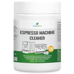 LULUGLITTER Espresso Machine Cleaning Tablets Descaling Expresso Maker Backflush Oil Remover 120 Tabs Compatible with Breville Barista Express, Gaggia, Delonghi, Jura, Philips