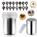 Stainless Steel Coffee Shaker Set with Stencils