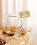 Clear Insulated Double Wall Coffee Mug Set