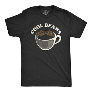 Crazy Dog Men's Novelty T Shirts Cool Beans Soft Comfortable Funny Coffee Espresso Caffeine Addict Graphic Novelty Barista T Shirts Vintage Fit Coffee Lover Shirt (Heather Black) - M