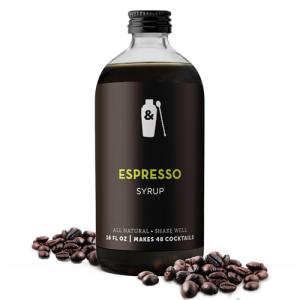 Shaker & Spoon Espresso Syrup 16 oz – Coffee Syrup and Coffee Flavoring Syrup for Drinks – Flavored Syrups for Drinks and Desserts – Non Alcoholic