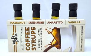 Cafe Plus Coffee Syrups Coffee & Latte Flavored Syrups Hazelnut, Salted Caramel, Amaretto and Vanilla 9.2 fl oz