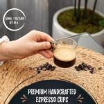 Bacimi® Clear Espresso Cups with Colorful Handles - Set of 6