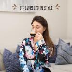 Bacimi® Clear Espresso Cups with Colorful Handles - Set of 6