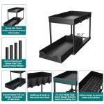 DEKAVA Under Sink Storage 2 Pack, 2 Tier Sliding Organiser, Multi-Purpose Shelf Organiser, Pull Out Cabinet Basket Drawer (Black)