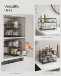 SONGMICS Set of 2 Cupboard Organiser, 2-Tier Under Sink Storage Organiser with Sliding Basket Drawers, Stackable Cabinet Organiser for Kitchen, Bathroom, Ink Black KCS017B02V1