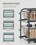 SONGMICS Set of 2 Cupboard Organiser, 2-Tier Under Sink Storage Organiser with Sliding Basket Drawers, Stackable Cabinet Organiser for Kitchen, Bathroom, Ink Black KCS017B02V1