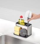 Joseph Joseph Surface Stainless-Steel Caddy Sink Area Organiser, Sponge Holder - Silver, 12