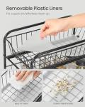 SONGMICS Set of 2 Cupboard Organiser, 2-Tier Under Sink Storage Organiser with Sliding Basket Drawers, Stackable Cabinet Organiser for Kitchen, Bathroom, Ink Black KCS017B02V1