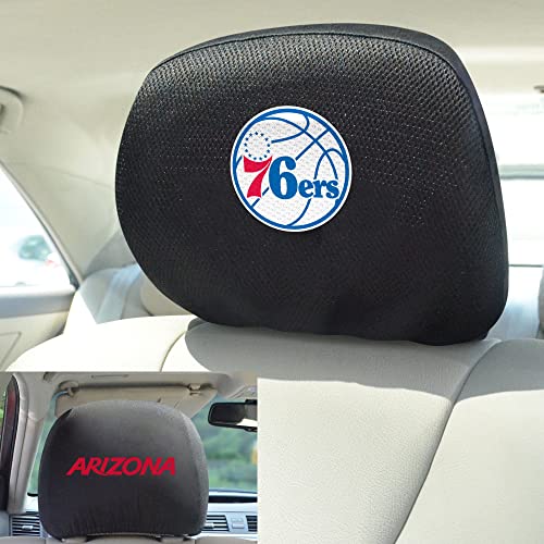 FANMATS 25076 Philadelphia 76ers Embroidered Head Rest Cover Set - 2 Pieces