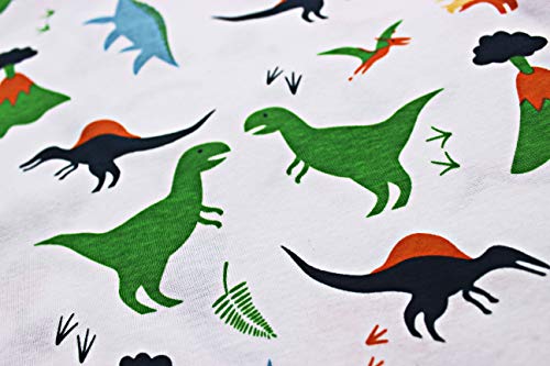 ZEBZOO Pajamas for Boys Little Kid Jammies Briefs Set 5-Piece Sleepwear 100% Cotton Underwear Children Tops Pants 2T Dinosaur