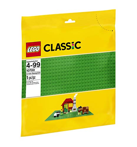 LEGO Classic Green Baseplate 2304 Supplement for Building, Playing, and Displaying LEGO Creations, 10cm x 10cm, Large Building Base Accessory for Kids and Adults (1 Piece)