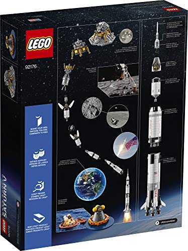 LEGO Ideas NASA Apollo Saturn V 21309 Outer Space Model Rocket for Kids and Adults, Science Building Kit (1969 Pieces)