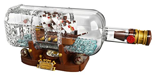 LEGO Ideas Ship in a Bottle 21313 Expert Building Kit, Snap Together Model Ship, Collectible Display Set and Toy for Adults (962 Pieces)