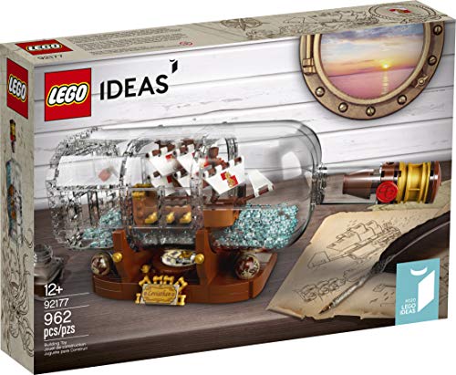 LEGO Ideas Ship in a Bottle 21313 Expert Building Kit, Snap Together Model Ship, Collectible Display Set and Toy for Adults (962 Pieces)