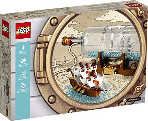 LEGO Ideas Ship in a Bottle 21313 Expert Building Kit, Snap Together Model Ship, Collectible Display Set and Toy for Adults (962 Pieces)