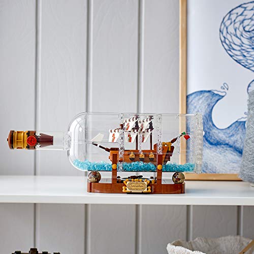 LEGO Ideas Ship in a Bottle 21313 Expert Building Kit, Snap Together Model Ship, Collectible Display Set and Toy for Adults (962 Pieces)