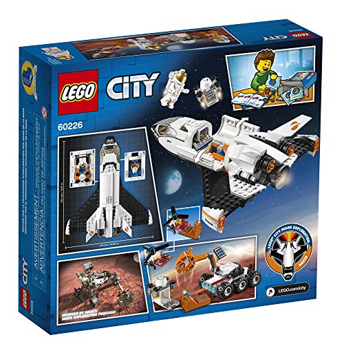 LEGO City Space Mars Research Shuttle 60226 Space Shuttle Toy Building Kit with Mars Rover and Astronaut Minifigures