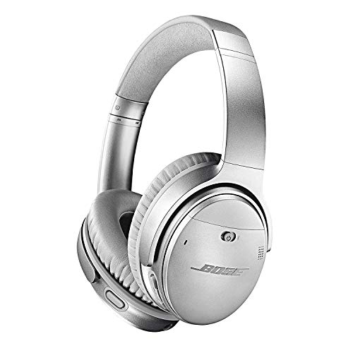 Bose QuietComfort 35 II Noise Cancelling Bluetooth Headphonesâ Wireless, Over Ear Headphones with Built in Microphone and Alexa Voice Control, Silver