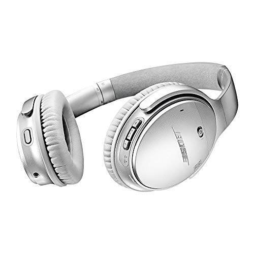 Bose QuietComfort 35 II Noise Cancelling Bluetooth Headphonesâ Wireless, Over Ear Headphones with Built in Microphone and Alexa Voice Control, Silver